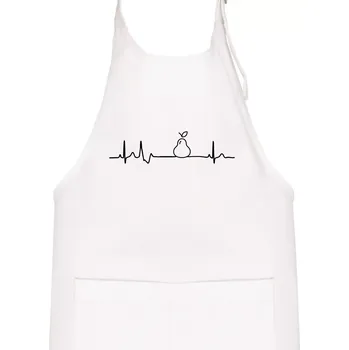 Kuchyňská zástěra Hruška EKG - Dětská zástěra na vaření - Univerzální velikost ( Bílá )