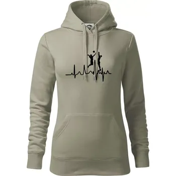 Dámská mikina EKG volejbalistky - Mikina dámská Cape s kapucí - S ( Light khaki )