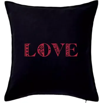 Polštář Folklor - LOVE - Polštář 50x50 - 50x50 - Pouze potah ( Černá )