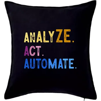 Polštář Analyze act automate - Polštář 50x50 - 50x50 - Pouze potah ( Černá )
