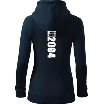 Dámská mikina Limited edition 2004 pruh - Dámská mikina trendy zipper s kapucí - XS ( Námořní modrá (velmi tmavá - téměř černá) )