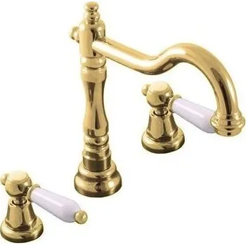Vodovodní baterie Morava retro Vodovodní baterie umyvadlová, s výpustí, zlatá MK532.0Z