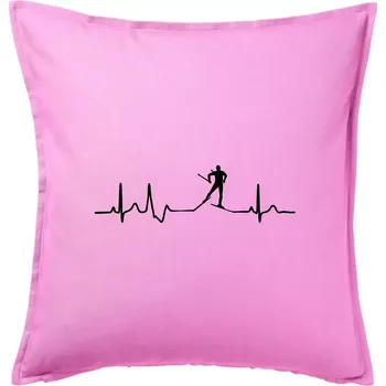 Polštář Ekg běžkař - Polštář 50x50 - 50x50 - Pouze potah ( Růžová )