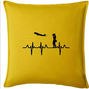 Polštář EKG spotter - Polštář 50x50 - 50x50 - Včetně výplně ( Žlutá )