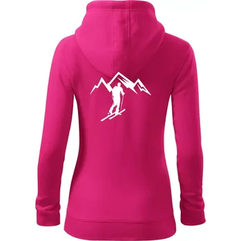 Dámská mikina Skialp výlet na hory - Dámská mikina trendy zipper s kapucí - S ( Purpurová )