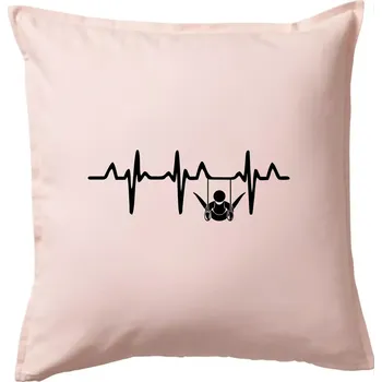 Polštář EKG cvičení kruhy - Polštář 50x50 - 50x50 - Pouze potah ( Světle růžová )