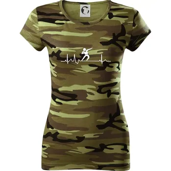 Dámské oblečení EKG vrh koulí - Dámské maskáčové triko - XS ( Zelený maskáč )