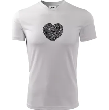 Pánské tričko Otisk prstu srdce - Pánské triko Fantasy sportovní (dresovina) - M ( Bílá )