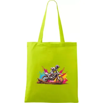Cross motorka splash - Taška bavlněná - 42 x 38 cm ( Limetková )