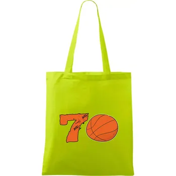 Basketball kulaté narozeniny 70 - Taška bavlněná - 42 x 38 cm ( Limetková )