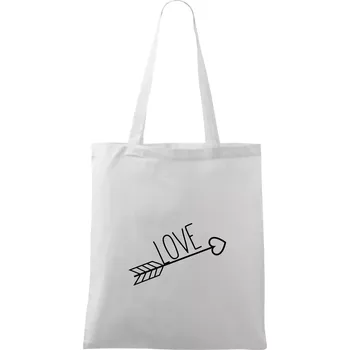 Love šíp - Taška bavlněná - 42 x 38 cm ( Bílá )