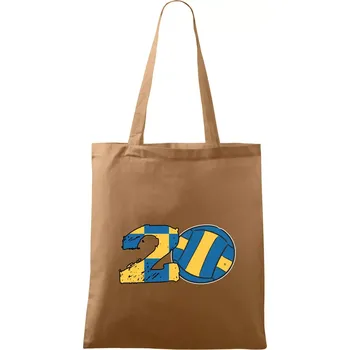Nákupní taška Volejbal kulaté narozeniny 20 - Taška bavlněná - 42 x 38 cm ( Cappuccino )