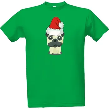 Tričko s potiskem Vánoční triko - psík pánské