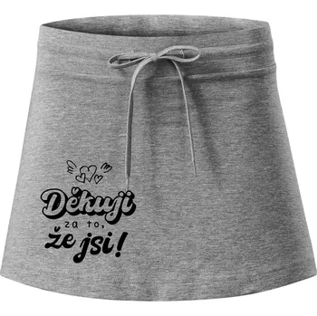 Dámská sukně Psací děkuji za to, že jsi - Sportovní sukně - two in one - XL ( Tmavě šedý melír )