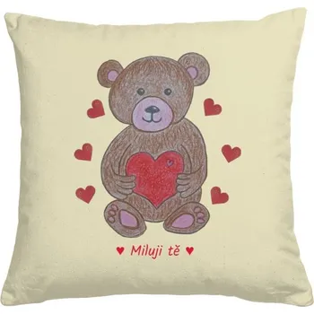 Polštář Polštář bavlněný s potiskem Miluji tě