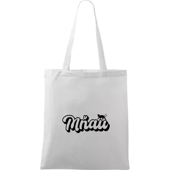 Mňau nápis - Taška bavlněná - 42 x 38 cm ( Bílá )