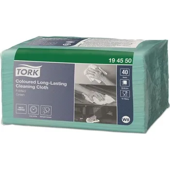 Utěrka Skládané textilní utěrky Tork - W8, zelené, 40 ks