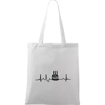 Ekg dort - Taška bavlněná - 42 x 38 cm ( Bílá )
