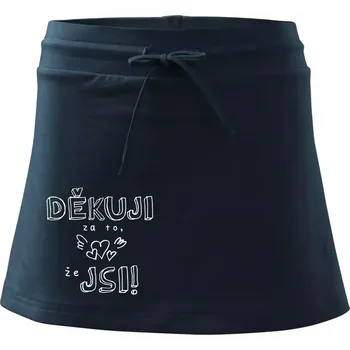 Dámské oblečení Děkuji za to, že jsi - Sportovní sukně - two in one - S ( Námořní modrá (velmi tmavá - téměř černá) )