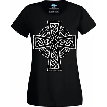 Dámské tričko Keltský Kříž Jednoty (Velikost: 4XL, Barva: Černá)