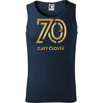 Pánská móda 70 let zlatý člověk - Tílko pánské Core - M ( Námořní modrá (velmi tmavá - téměř černá) )