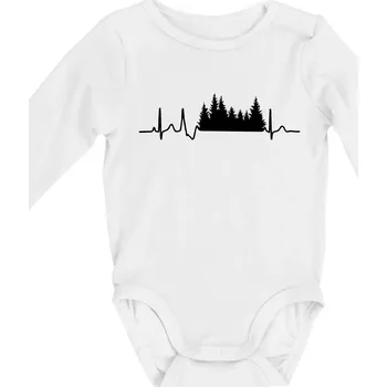 Kojenecký body EKG les - Body kojenecké s dlouhým rukávem - Dlouhý r. do 3 měs ( Bílá )