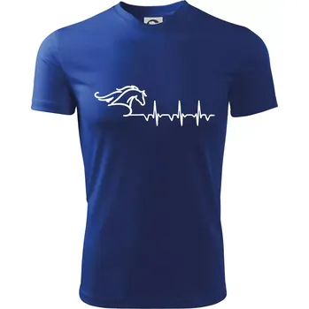 Chlapecké tričko Hlava koně EKG - Dětské triko sportovní (dresovina) - 122 cm/6 let ( Královská modrá )