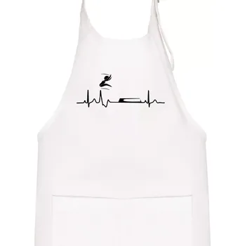 Kuchyňská zástěra EKG skok do dálky - Dětská zástěra na vaření - Univerzální velikost ( Bílá )