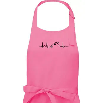 Kuchyňská zástěra EKG lanovka - Pánská zástěra na vaření - Univerzální velikost ( Růžová )