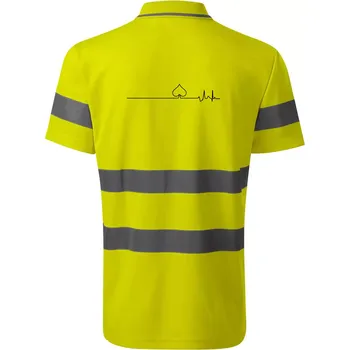 Poker EKG listy piky - HV Runway 2V9 - Reflexní polokošile - L ( Neonově žlutá )