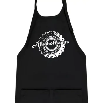 Kuchyňská zástěra Alkoholismus pivo - Dětská zástěra na vaření - Univerzální velikost ( Černá )