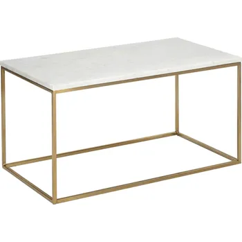 Konferenční stolek Mramorový konferenční stolek Alys s rámem v zlatých odstínech