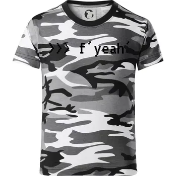 Chlapecké tričko Python f yeah - Dětské maskáčové triko - 122 cm/6 let ( Šedý maskáč )