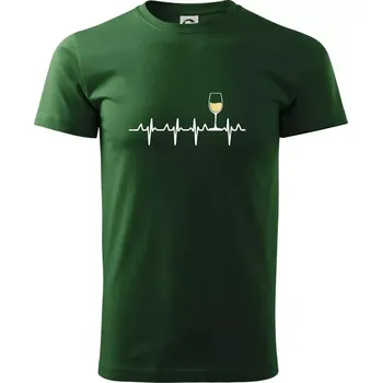 Víno ekg - bílé víno - Triko extra velké (5-8XL) - 6XL ( Lahvově zelená )