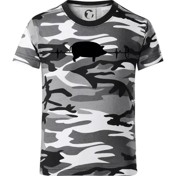 Chlapecké oblečení EKG gril - Dětské maskáčové triko - 146 cm/10 let ( Šedý maskáč )