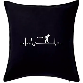 Polštář EKG vrh kladivem - Polštář 50x50 - 50x50 - Pouze potah ( Černá )