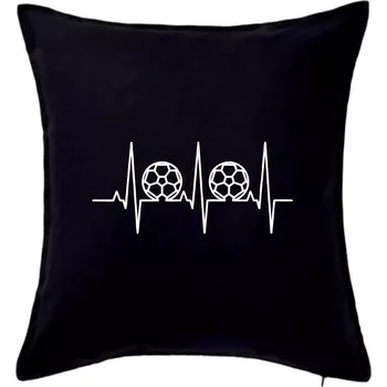 Polštář Ekg fotbal velký - Polštář 50x50 - 50x50 - Pouze potah ( Černá )