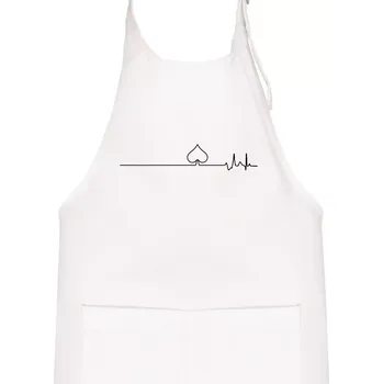 Kuchyňská zástěra Poker EKG listy piky - Dětská zástěra na vaření - Univerzální velikost ( Bílá )