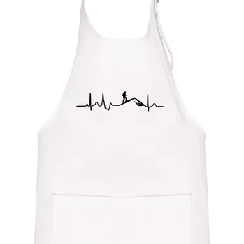 Kuchyňská zástěra Skialp EKG hory - Dětská zástěra na vaření - Univerzální velikost ( Bílá )