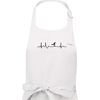Kuchyňská zástěra EKG koloběžky - Dámská zástěra na vaření - Univerzální velikost ( Bílá )