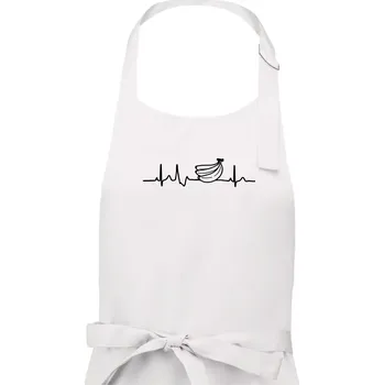 Kuchyňská zástěra Ekg banán - Pánská zástěra na vaření - Univerzální velikost ( Bílá )
