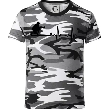 Chlapecké tričko EKG petanque - Dětské maskáčové triko - 122 cm/6 let ( Šedý maskáč )