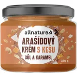 Allnature Arašídový krém s kešu, solí a karamelem, 220 g