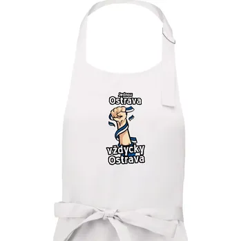 Kuchyňská zástěra Jednou Ostrava vždycky Ostrava - Dámská zástěra na vaření - Univerzální velikost ( Bílá )