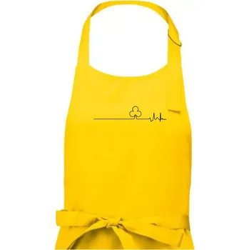 Kuchyňská zástěra Poker EKG žaludy trefy - Dámská zástěra na vaření - Univerzální velikost ( Žlutá )