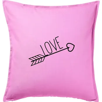 Polštář Love šíp - Polštář 50x50 - 50x50 - Pouze potah ( Růžová )