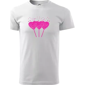 Pánské tričko Srdce balónky - Triko extra velké (5-8XL) - 5XL ( Bílá )