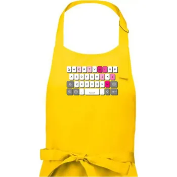 Kuchyňská zástěra Klávesnice miluju tě - Dámská zástěra na vaření - Univerzální velikost ( Žlutá )