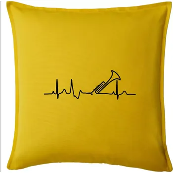 Polštář Trubka ekg - Polštář 50x50 - 50x50 - Pouze potah ( Žlutá )