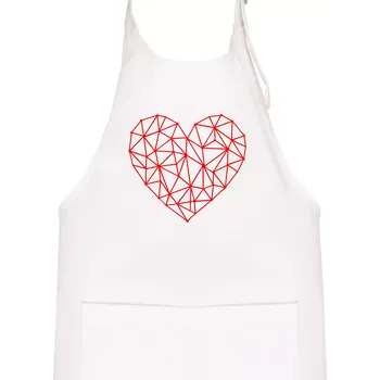 Kuchyňská zástěra Srdce síť - Dětská zástěra na vaření - Univerzální velikost ( Bílá )